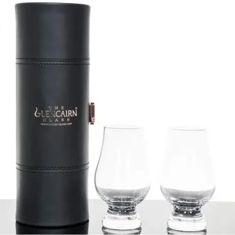 Кожена кутия Glencairn комплект с 2 чаши Glencairn